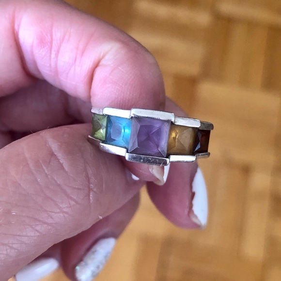 STERLING SILVER and multi-stone ring! - Picture 3 of 5
